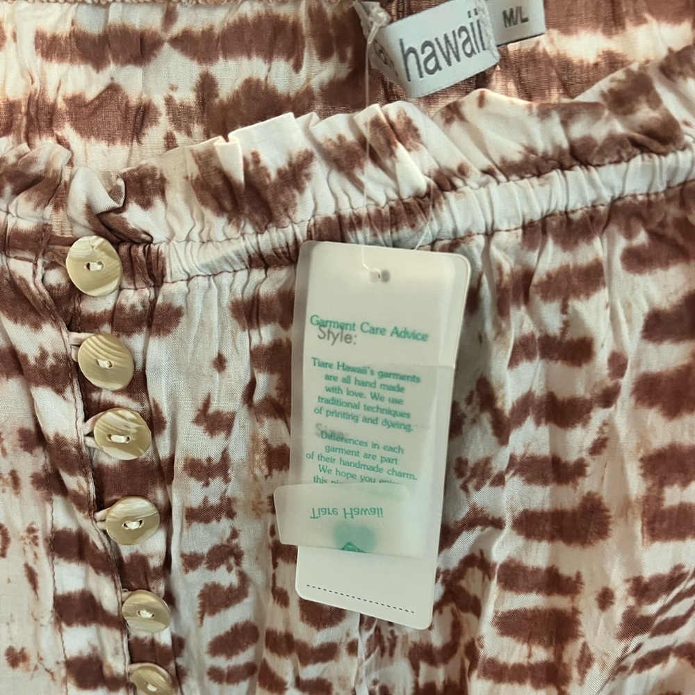 NWT Anthropologie Tiare Hawaii Ryden Dress in Hail Rust & White Size M/L - Picture 6 of 7